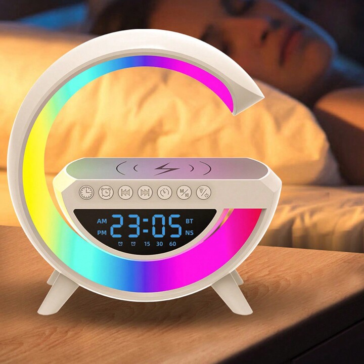 Altavoz Bluetooth G - Cargador inalámbrico + Lámpara LED + Reloj despertador PRO